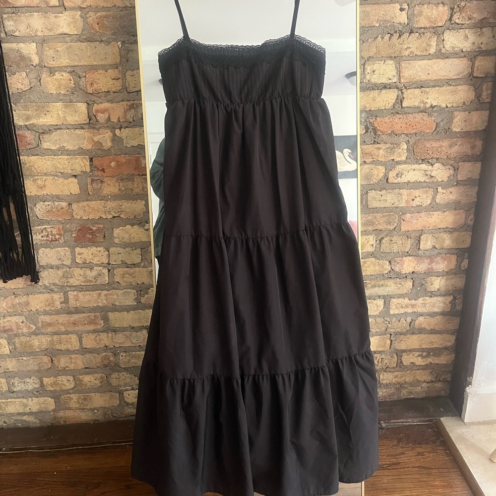 Zara Black Poplin Maxi Dress - Picture 2 of 6